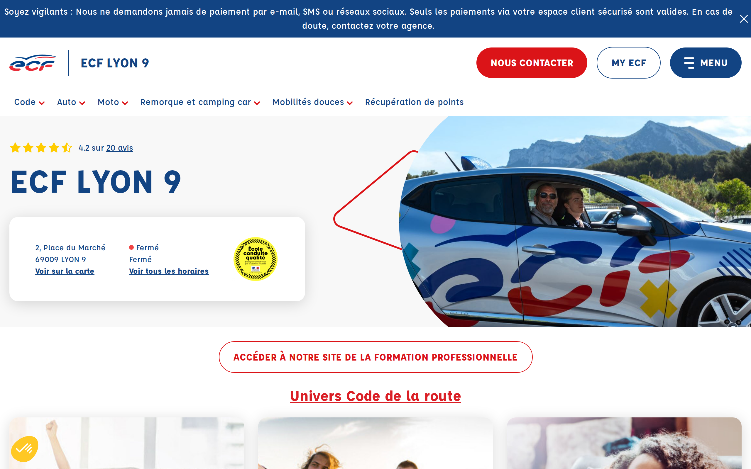 Aperçu du site ECF LYON 9