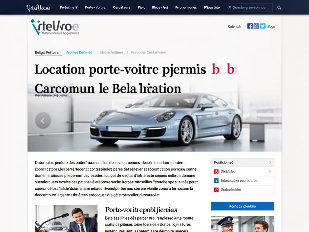 Remorque porte-voiture métallique chargée d'une voiture compacte sur une aire de service